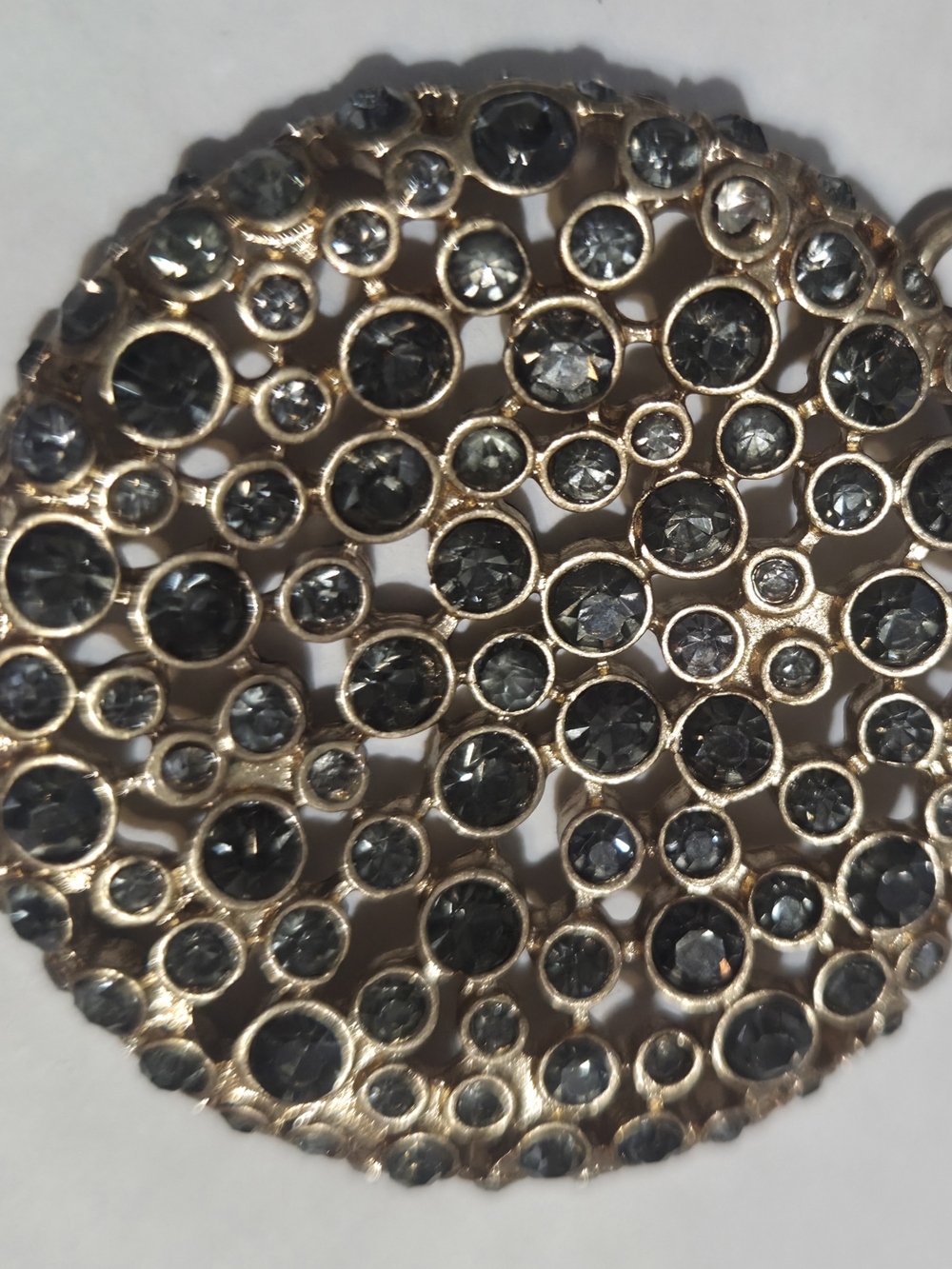 Chico's Statement Necklace Pendant with Grey Crystals